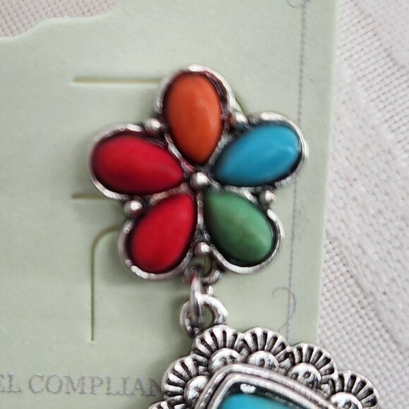 ICON Multi Color Western Teardrop Earrings NWT - Picture 5 of 5